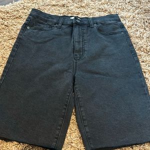 NWOT Black Denim Cut Off Mom Shorts